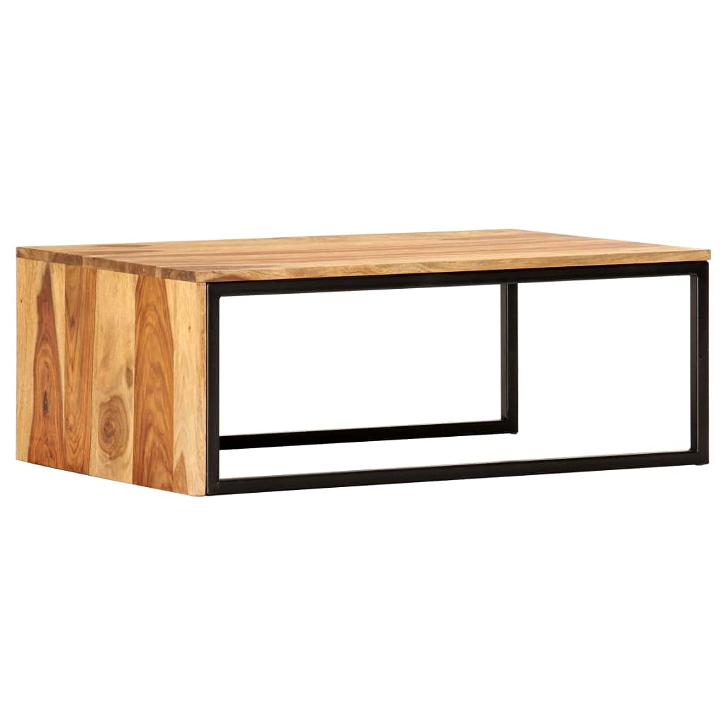 Brown Set of 2 Solid Sheesham Wood Rectangular Nesting Coffee Table F5381