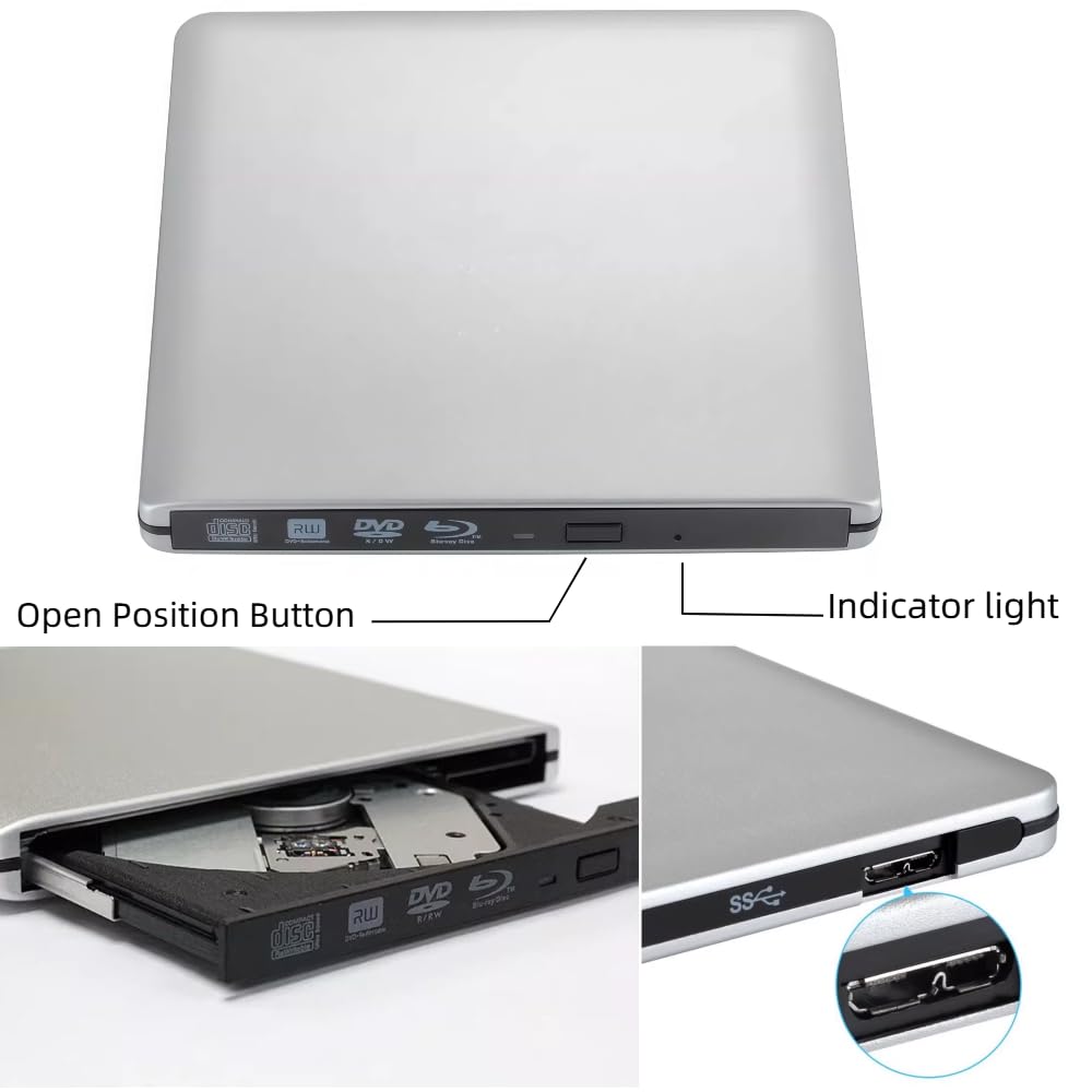 Aluminum External USB 3.0 and USB C 4K Blu-Ray Writer M311