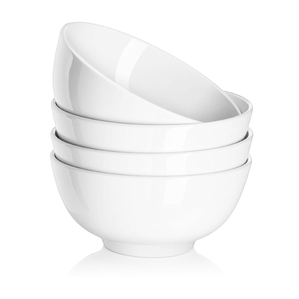 White Ceramic Bowls Set of 4 V763