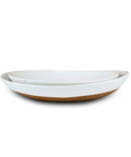 Ceramic Serving Bowls Set of 2 Oval Platters Vanilla White H317327