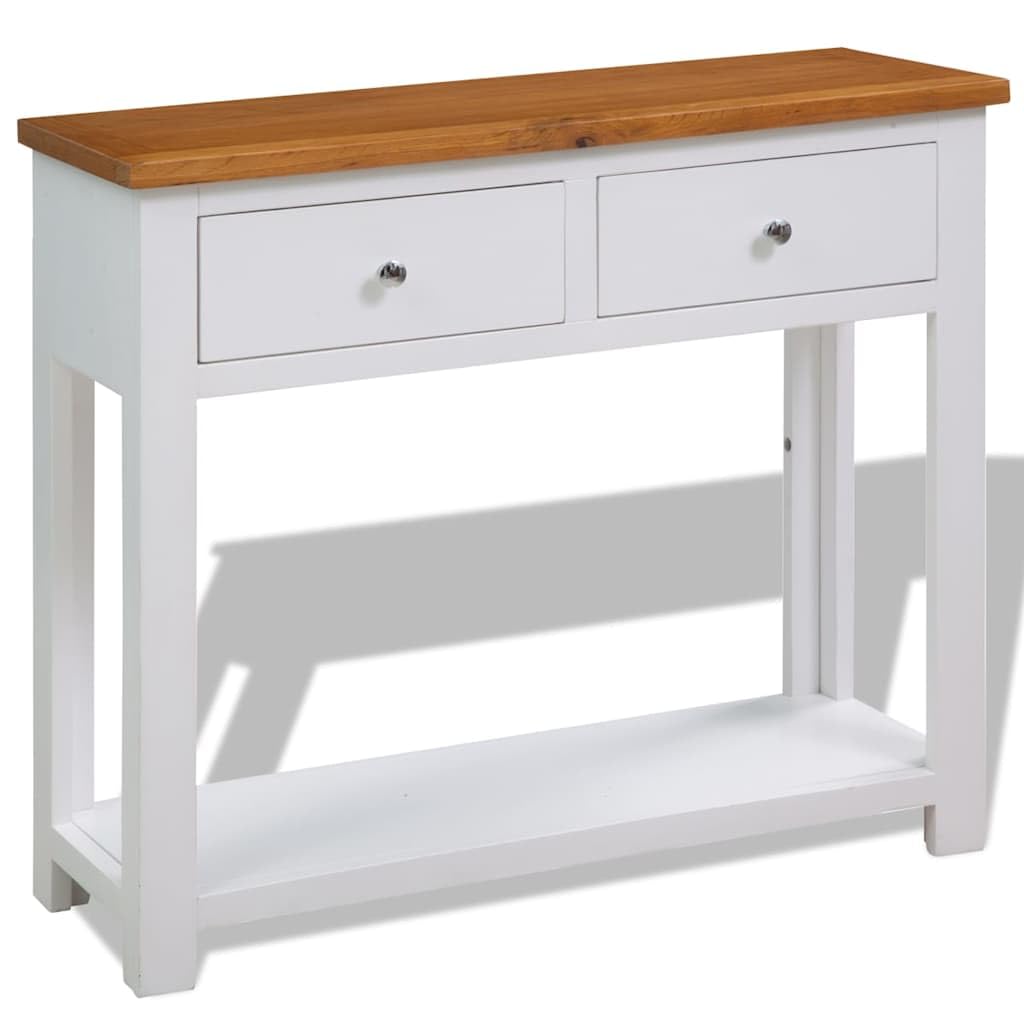 Solid Oak Wood Console Table J496159