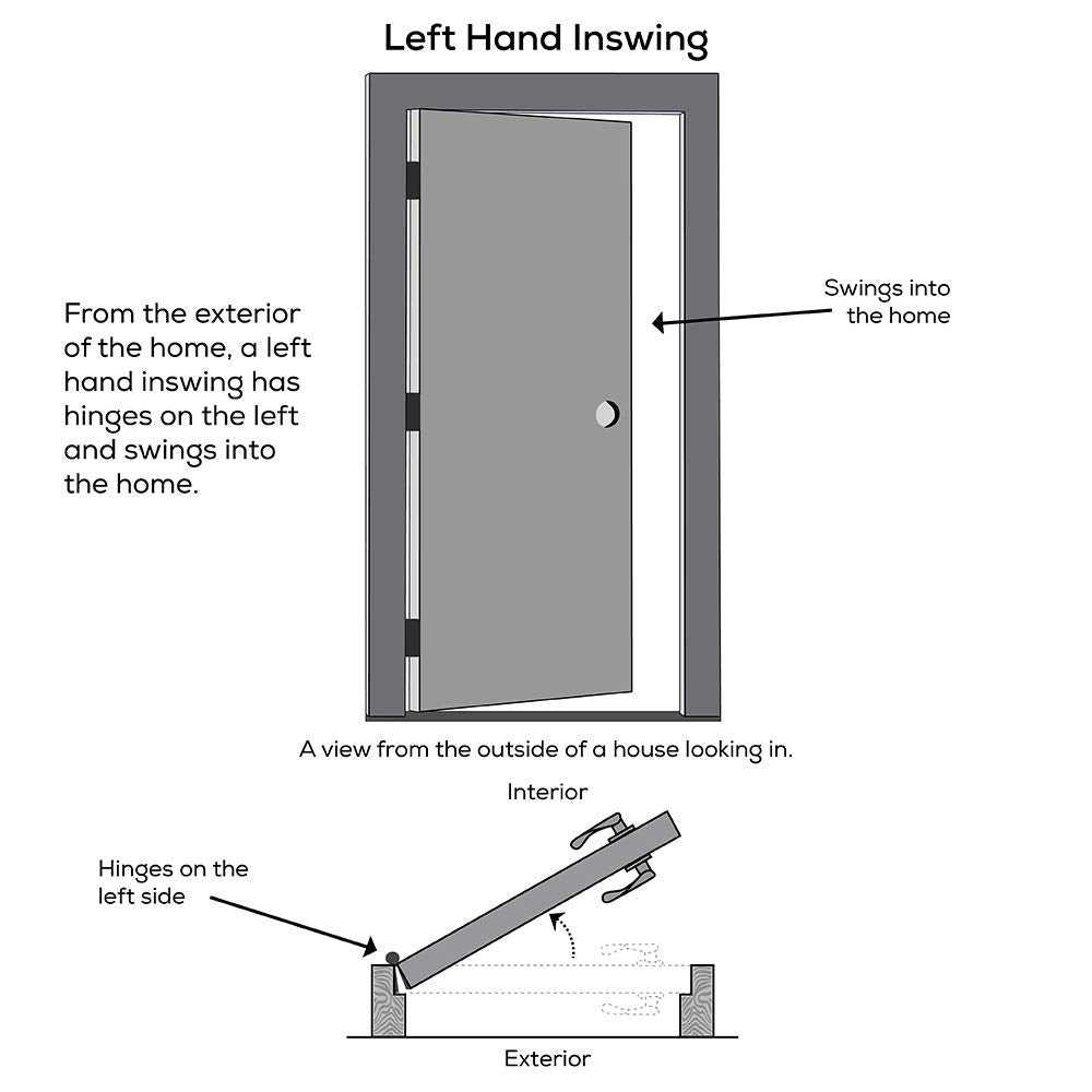 Steel Left Hand In-swing Exterior Prehung Door 36"x80" Y8764