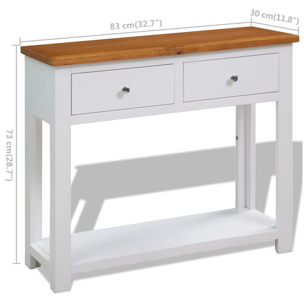 Solid Oak Wood Console Table J496159