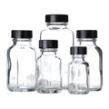 Clear Glass 2oz Bottle with Black Screw Cap, Case of 48 K295