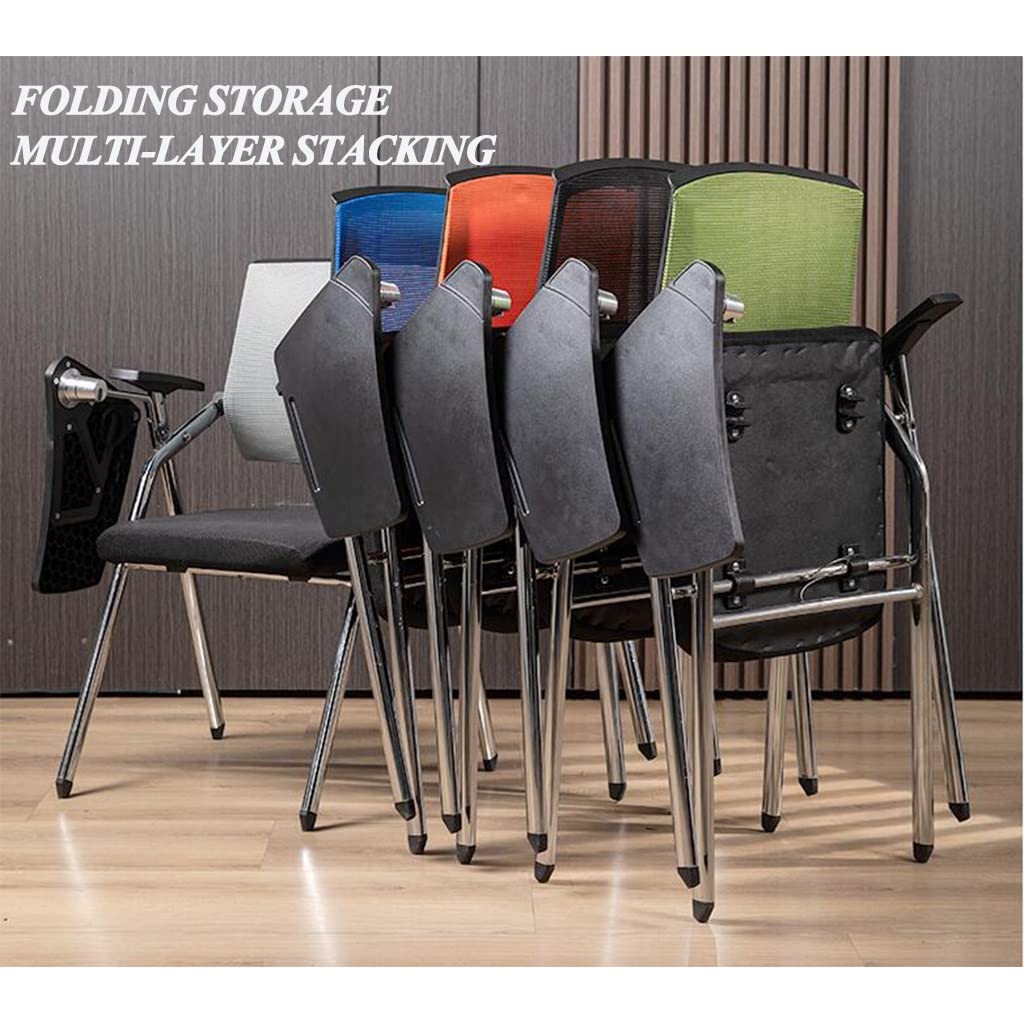 Orange Mesh Foldable Student Chair with Desk and Cup Holder R8349