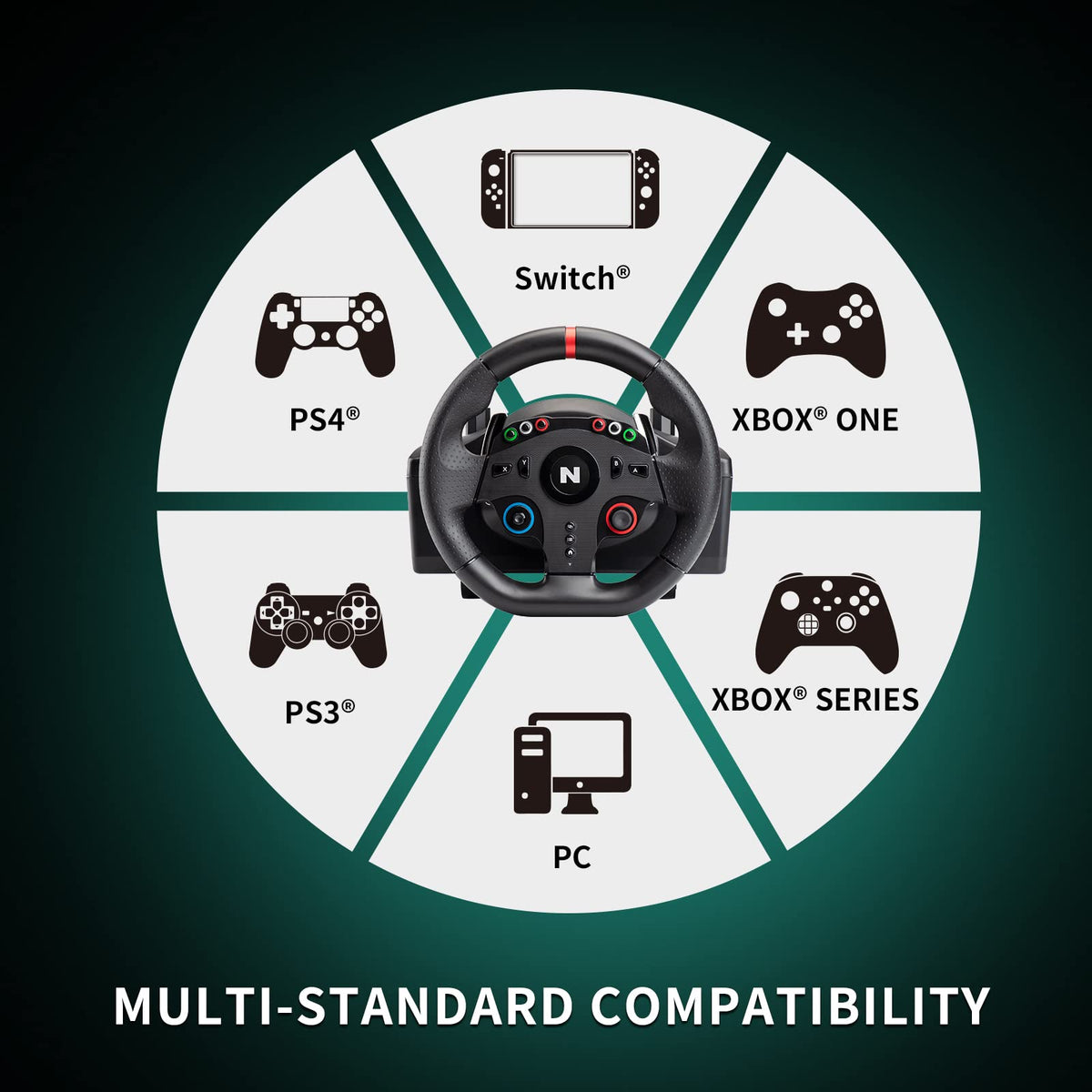 Steering Wheel with Pedals & Shifter V2799