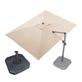 Beige 360° Rotation Patio Umbrella with Base Q83793