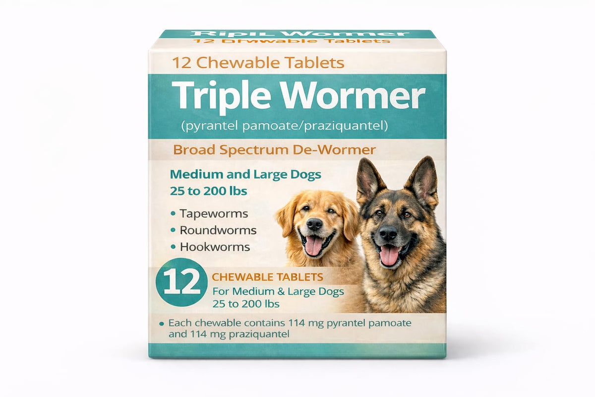 Pyrantel Pamoate and Praziquantel De-wormer Tablet for Medium & Large Dogs D220804