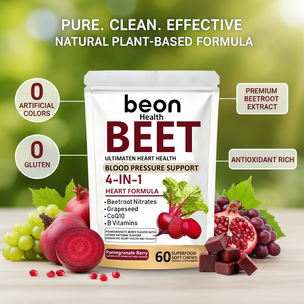 60 Count Beet Chews Supplement with 500mg I28922