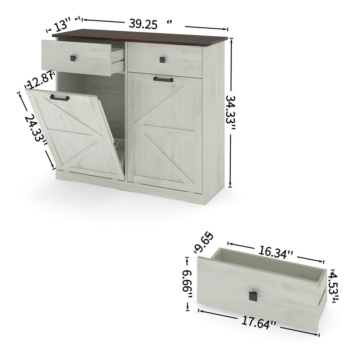 39" Double Tilt-Out Trash Cabinet for 20 Gallon Cans X819460