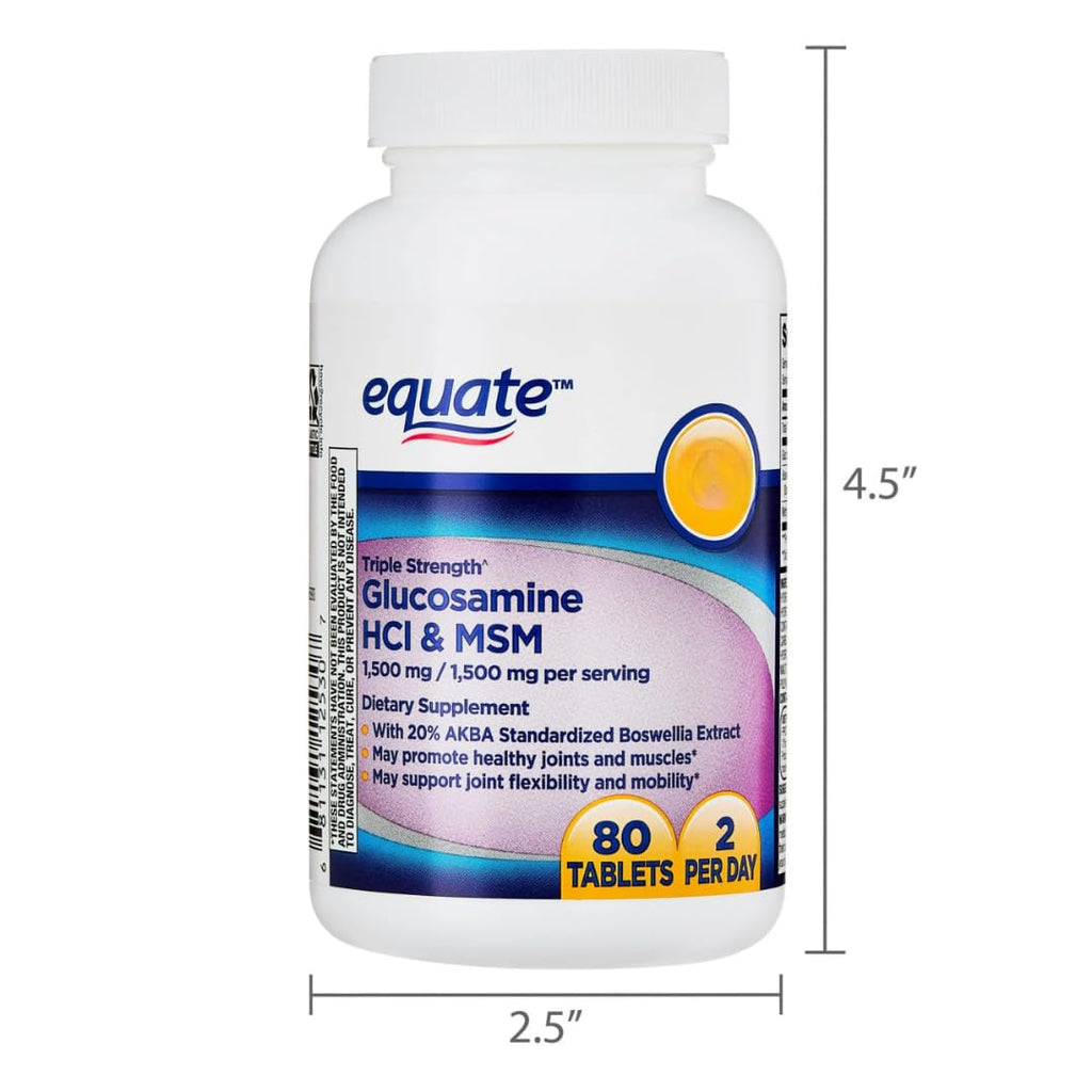 Glucosamine 1500mg MSM 1500mg Boswellia Extract Tablets, 80 Count F994720