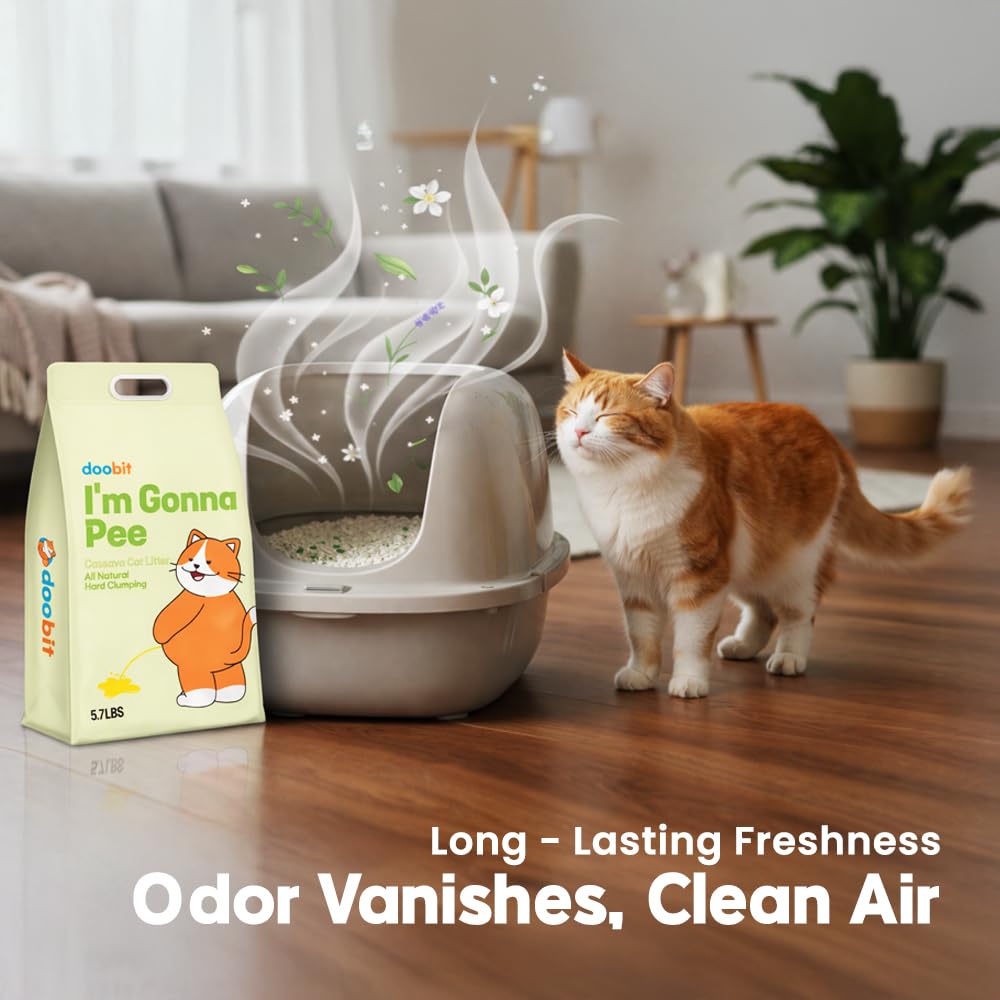 Cassava Cat Litter, Odor Control Dust-Free Clumping Litter I231945