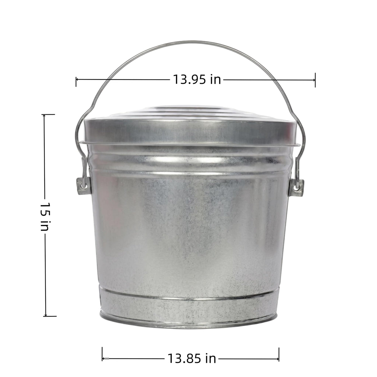 6 Gal Galvanized Steel Locking Lid Trash Can L300