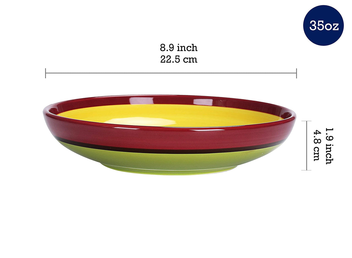 Ceramic Pasta Bowl Set of 9, Microwave & Dishwasher Safe G93824