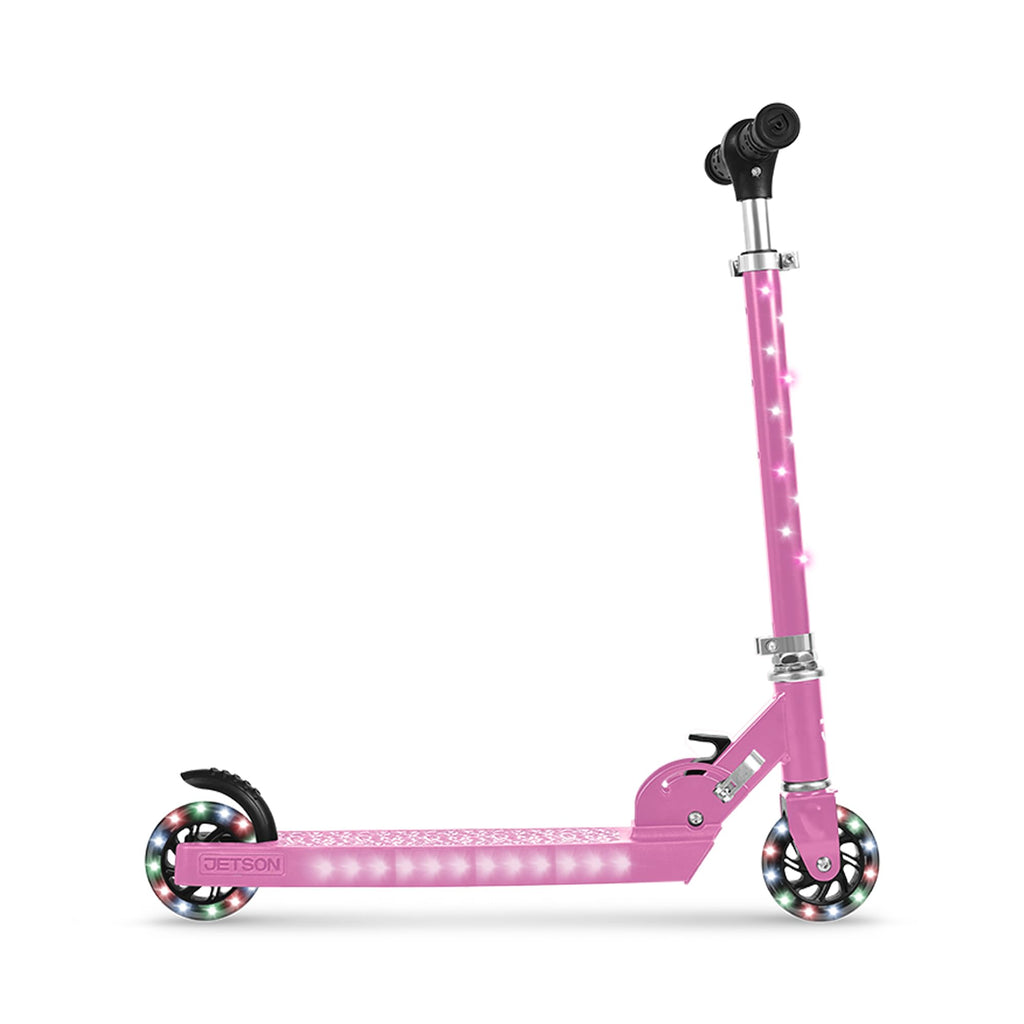 2-Wheel Light-Up Kick Scooter with Adjustable Handlebar and Rear Brake L7622
