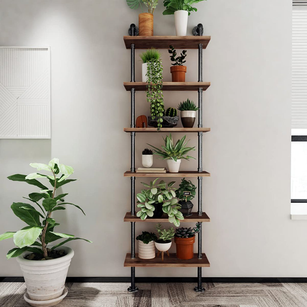 Industrial Pipe 6 Tier Bookshelf C974