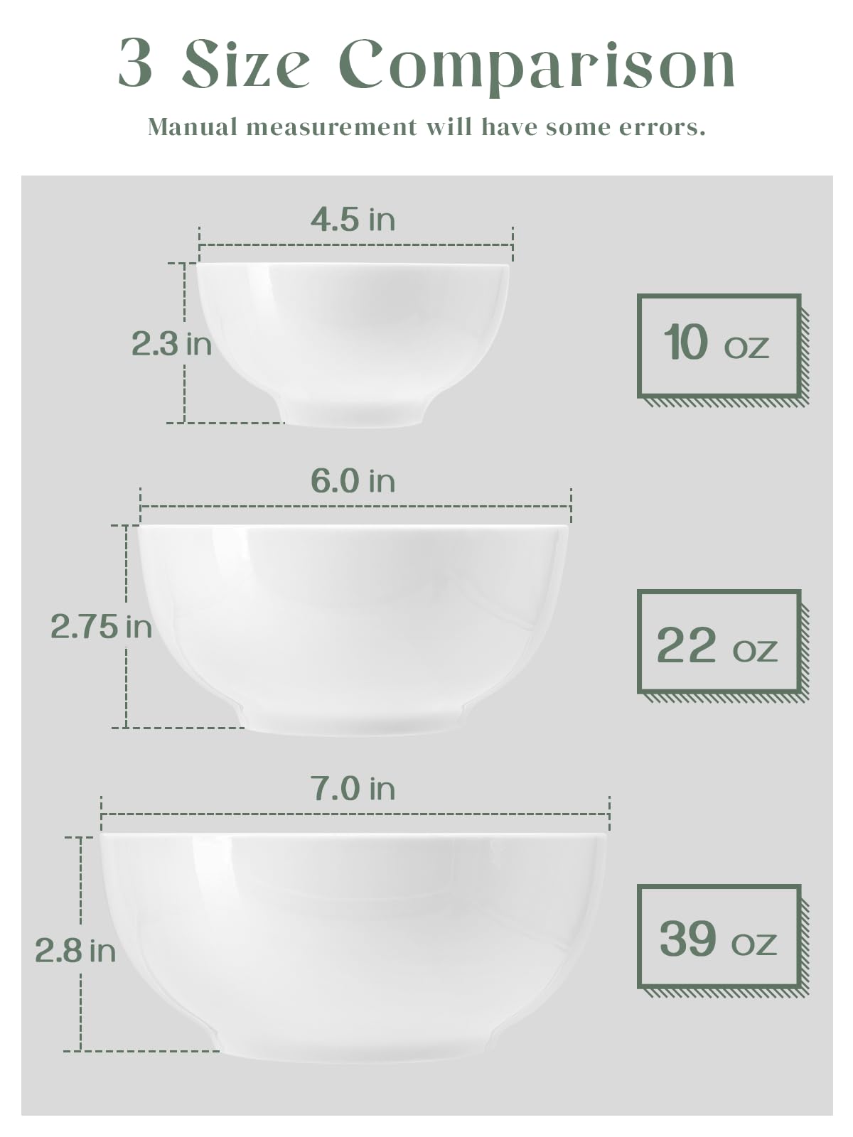 White Ceramic Bowls Set of 4 V763