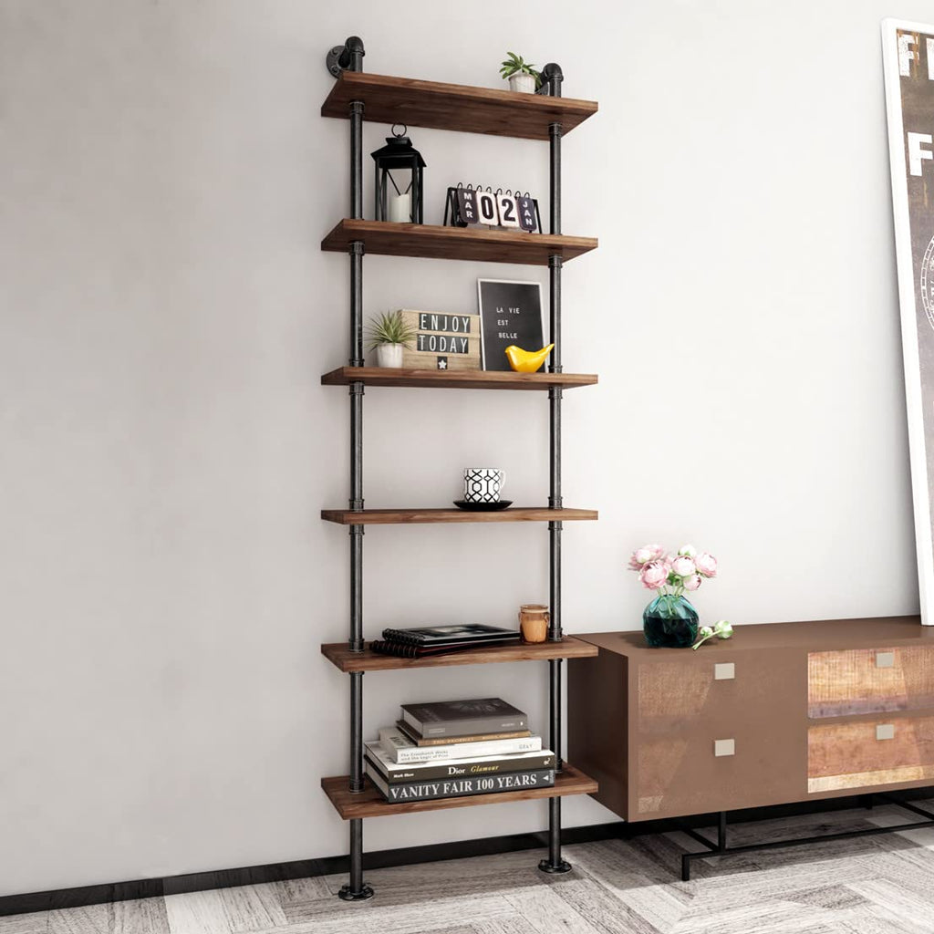 Industrial Pipe 6 Tier Bookshelf C974