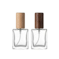 2 Pcs 15ml Clear Mini Glass Perfume Bottle with Wood Lid L164
