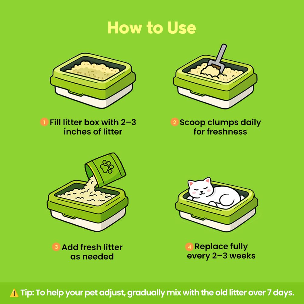Cassava Cat Litter, Odor Control Dust-Free Clumping Litter I231945