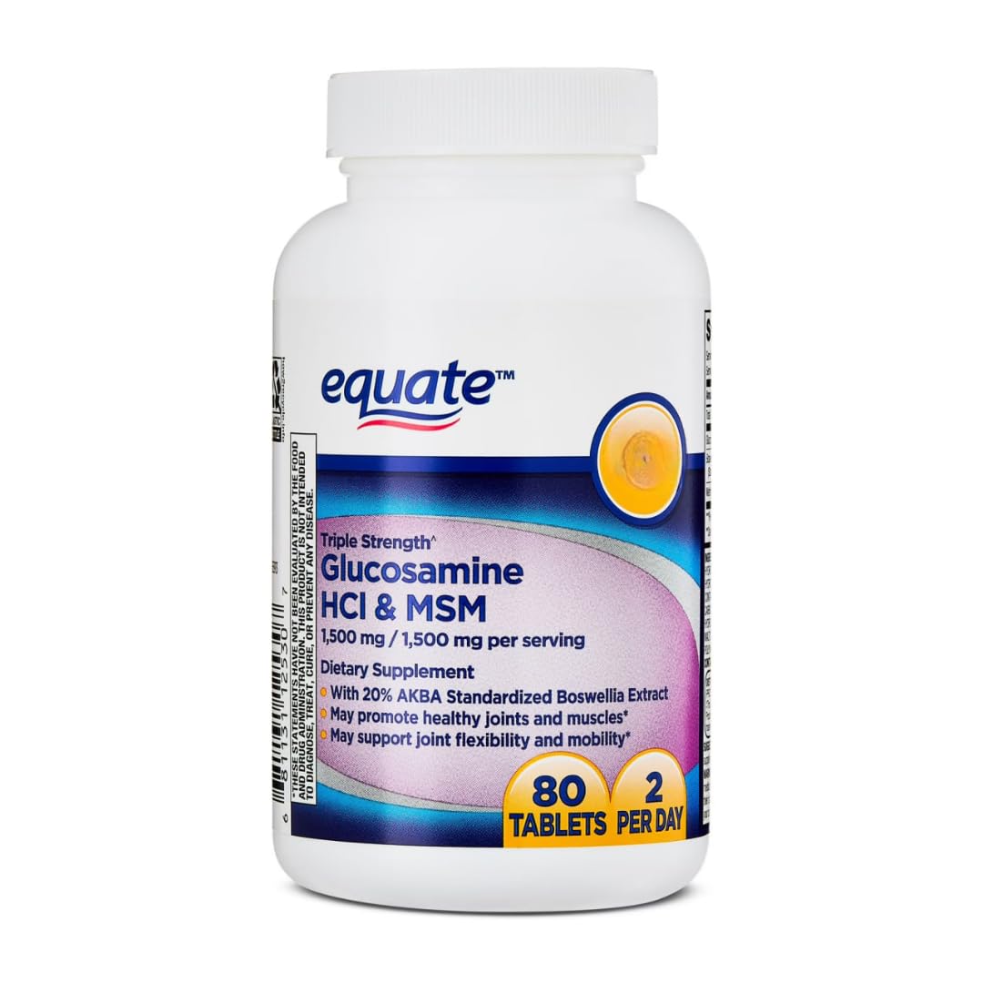 Glucosamine 1500mg MSM 1500mg Boswellia Extract Tablets, 80 Count F994720