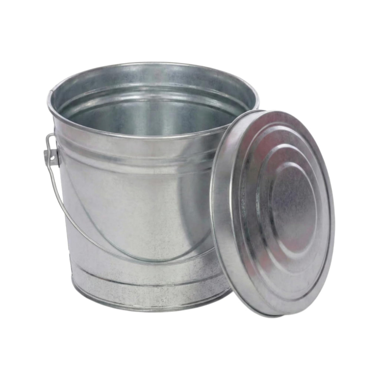 6 Gal Galvanized Steel Locking Lid Trash Can L300