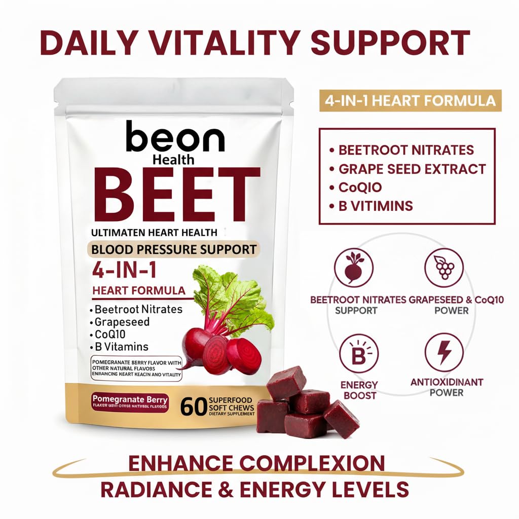 60 Count Beet Chews Supplement with 500mg I28922