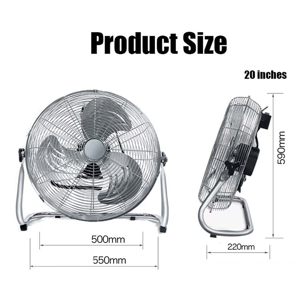 18 Inch 3 Speed Adjustable Tilt Metal Floor Fan O898