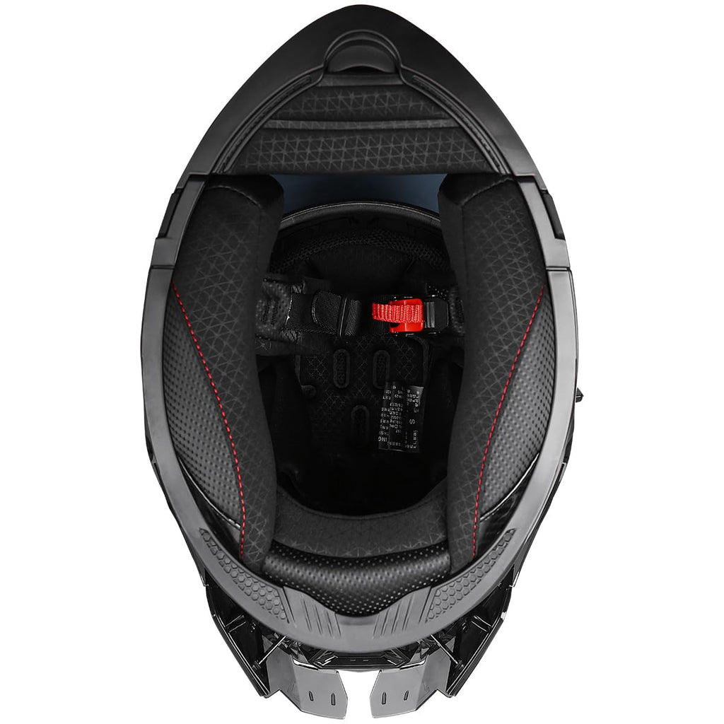 Full Face Flip Up Motorcycle Helmet Dual Visor DOT Approved P7444