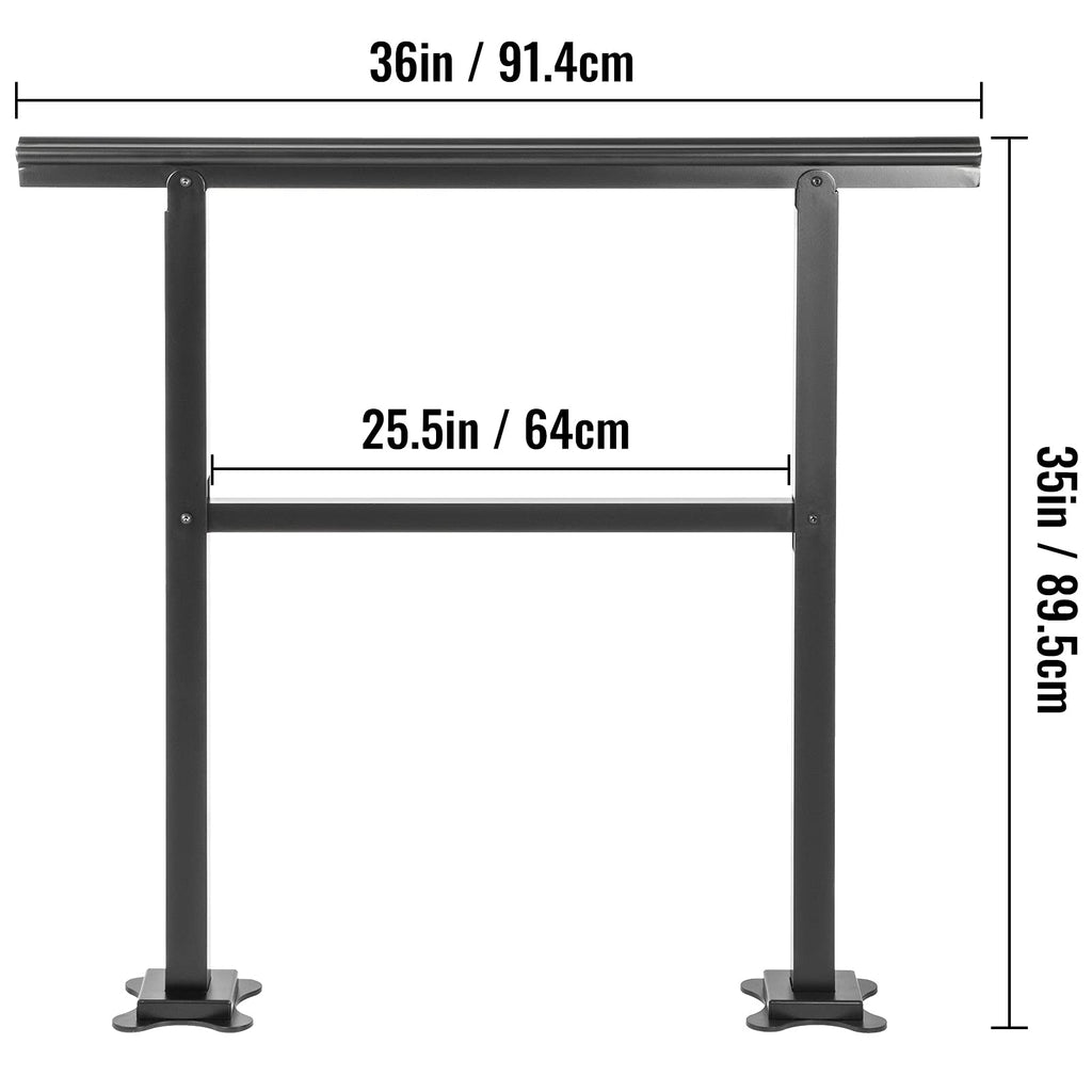 Aluminum Outdoor Stair Handrail 36 x 35 for 2-3 Steps J45307