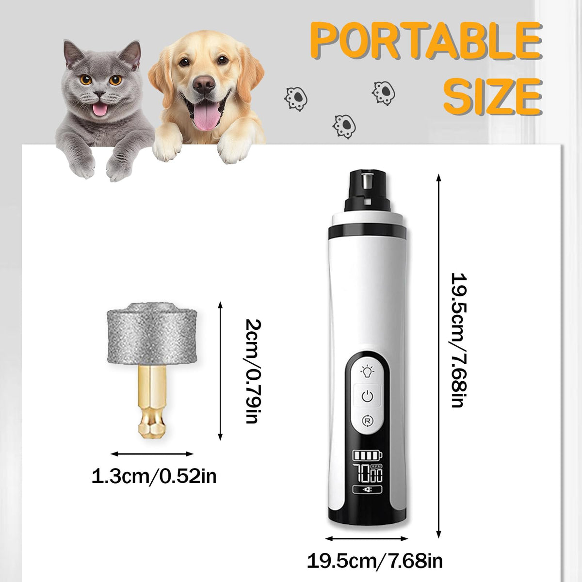 Rechargeable Silent Pet Nail Grinder H789551