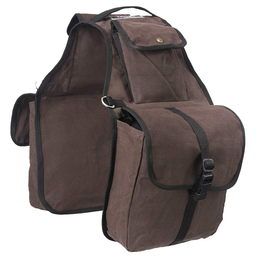 Canvas Saddle Bag for Horses - Brown I7823
