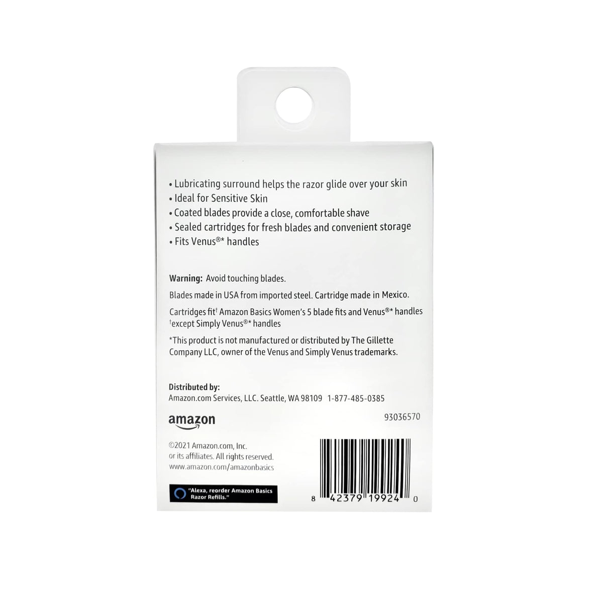 5-Blade Razor Refills, 6 Cartridges (Pack of 2) Z821118