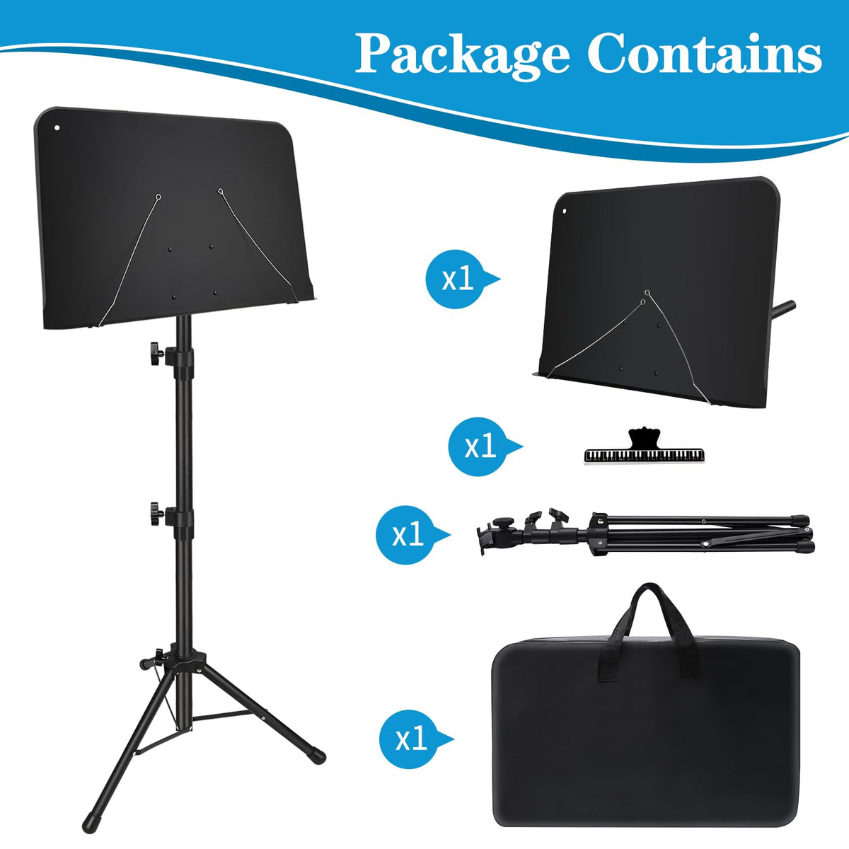 Adjustable Sheet Music Stand with Carry Bag X58461