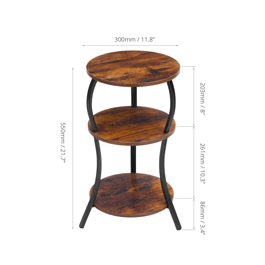 Vintage 3-Tier Round Side Table A7865