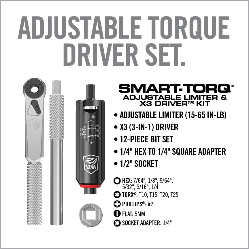 Adjustable Torque Driver Kit with 12 Bits E23580