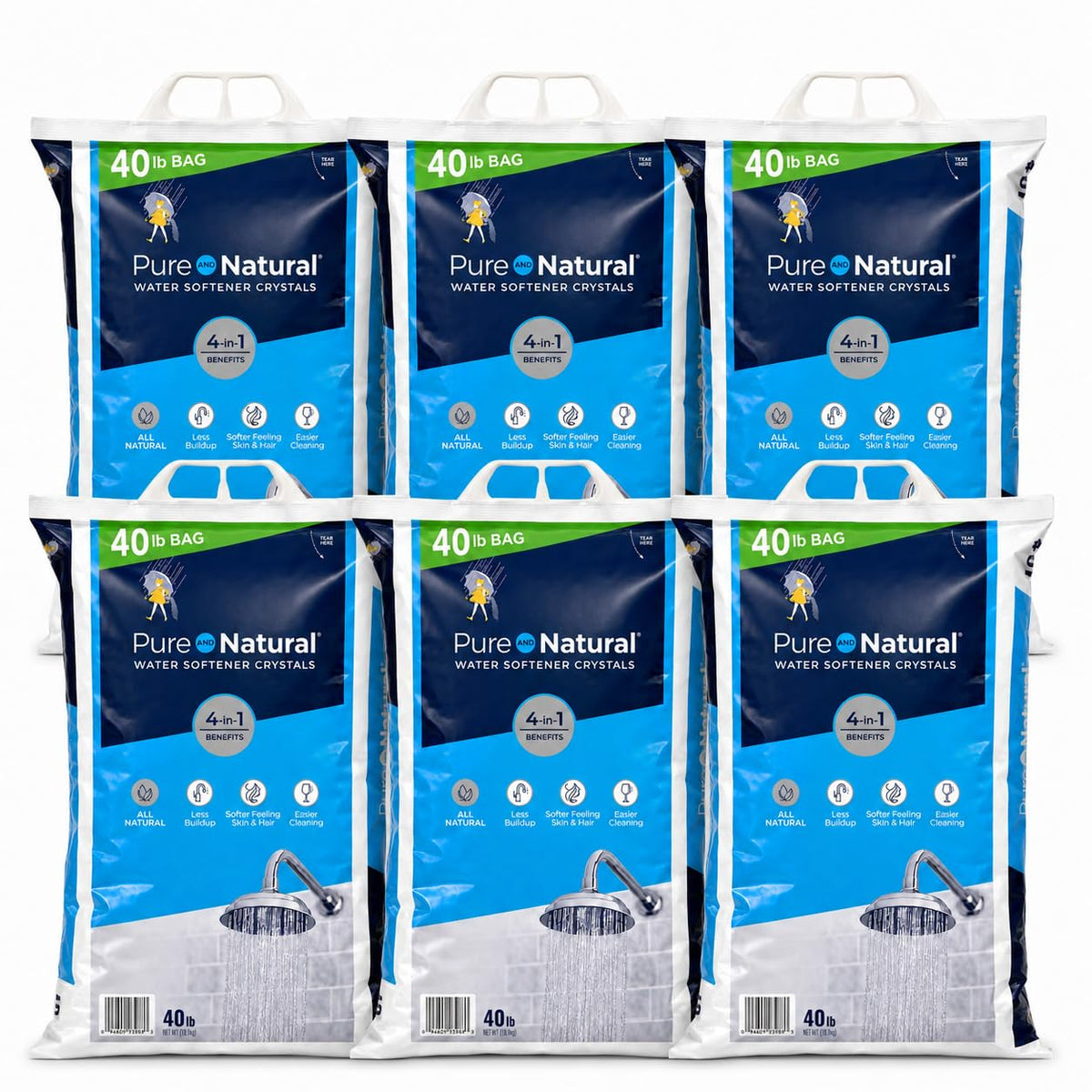 Water Softener Salt Crystals 6 Pack 40 lb Bags Q1617