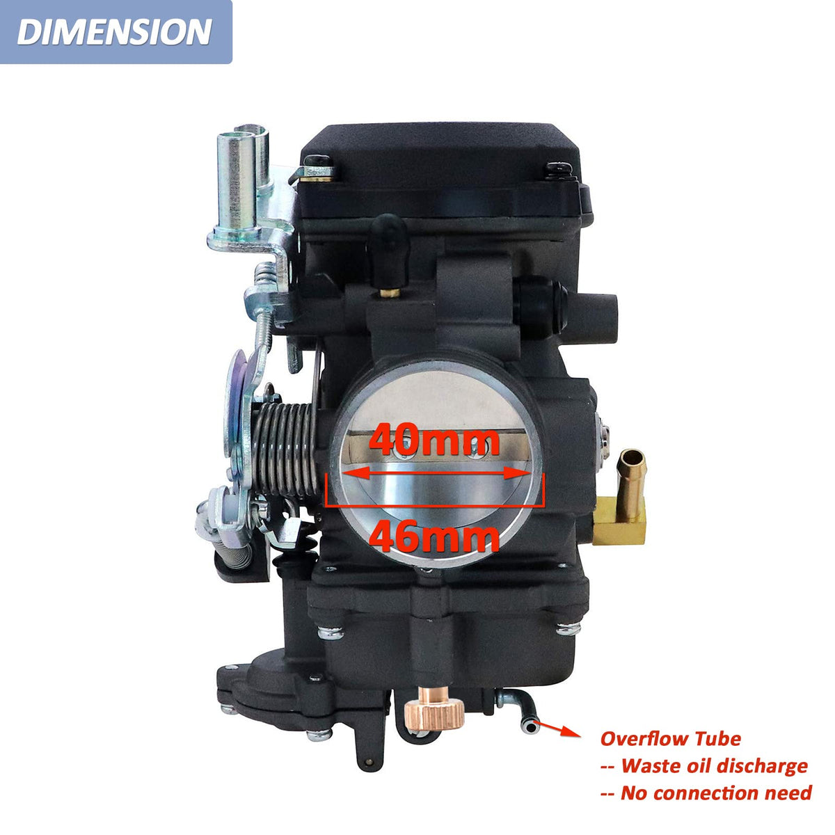 CV40 Carburetor with Fuel Filter Spark Plug Jets K7944