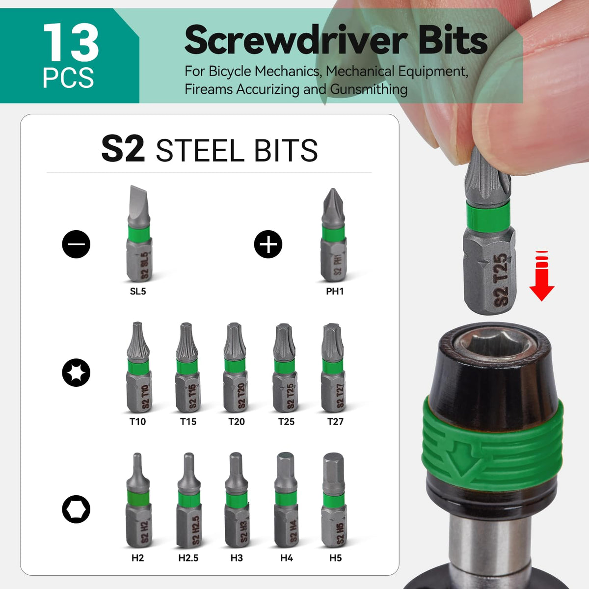 Adjustable Torque Screwdriver Set, 13-Piece 1/4" Hex Quick Release N494728