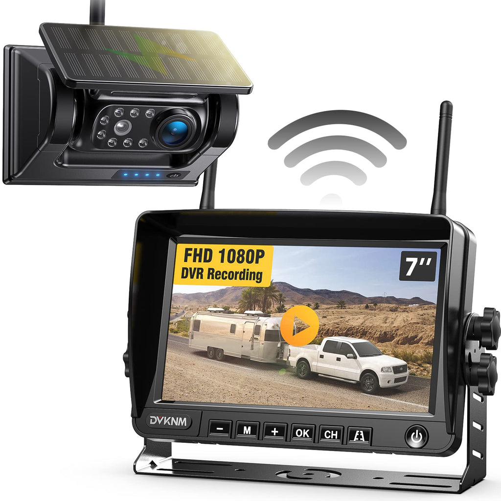 Magnetic Solar Wireless Backup Camera with 7" 1080P Monitor U353