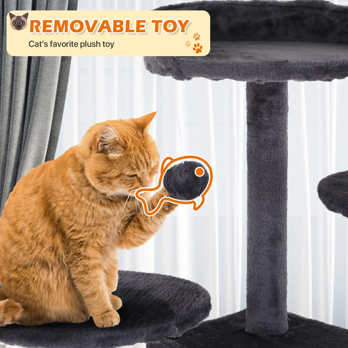 70 Inch Light Gray Cat Tree with 2 Condos, 3 Scratching Posts G30006