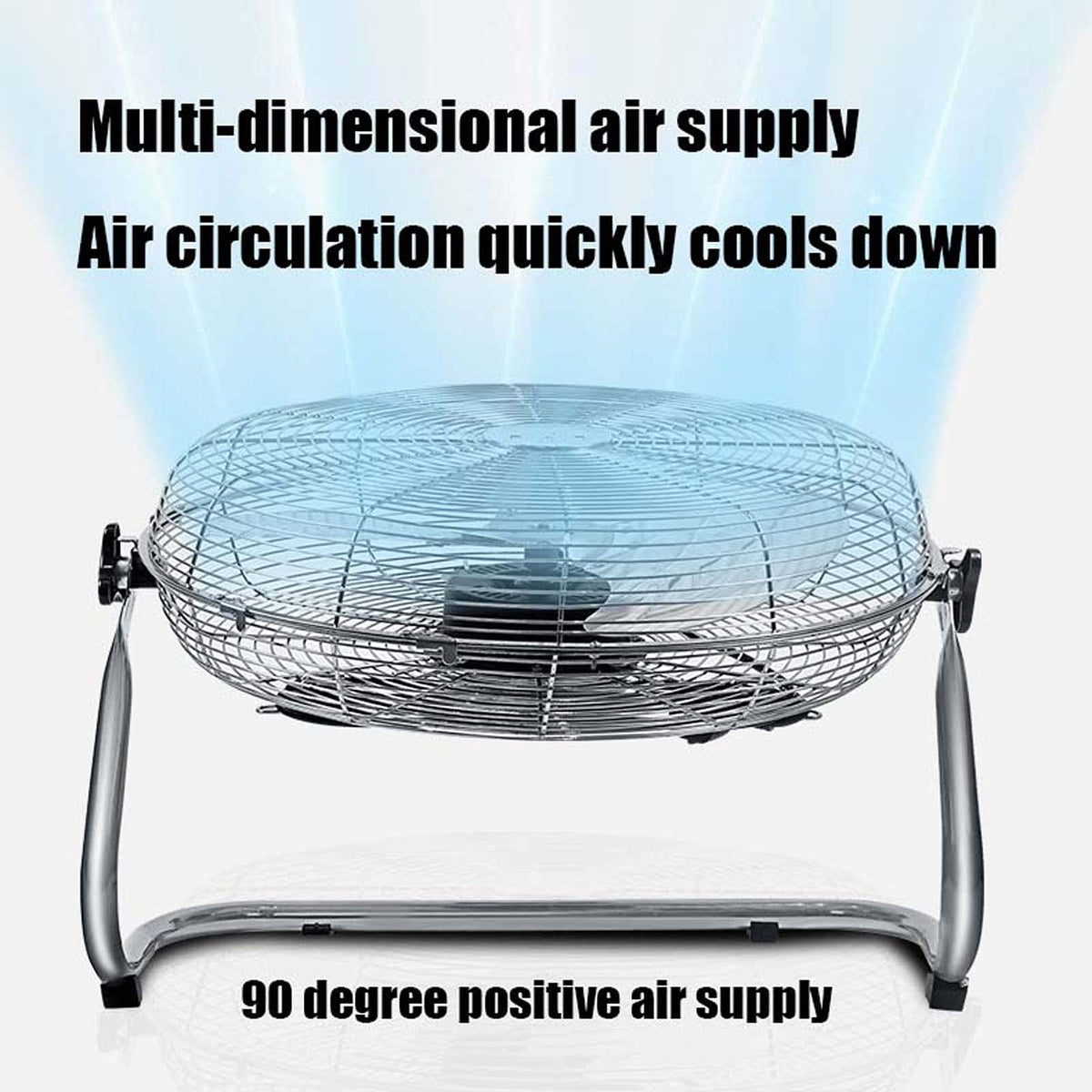 18 Inch 3 Speed Adjustable Tilt Metal Floor Fan O898