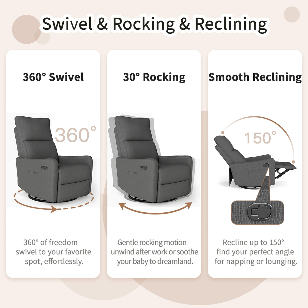 Manual Swivel Rocker Recliner Chair U1709