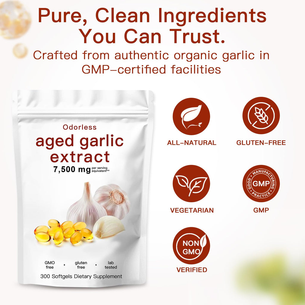 Odorless Organic Aged Garlic Extract Capsules N18201
