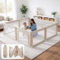 Foldable Baby Playpen with Mat, Mesh and Storage Bag F419