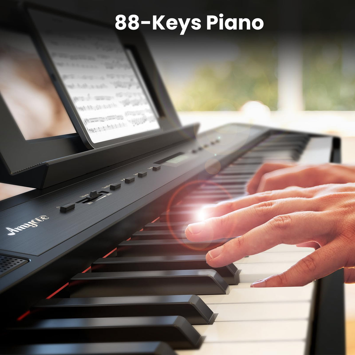 88-Key Weighted Hammer Action Digital Piano with Stand, Headphones, Carrying Case & Power Adapter Z930