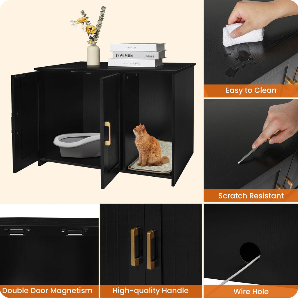 Cat Litter Box Enclosure with Scratching Mat L3275