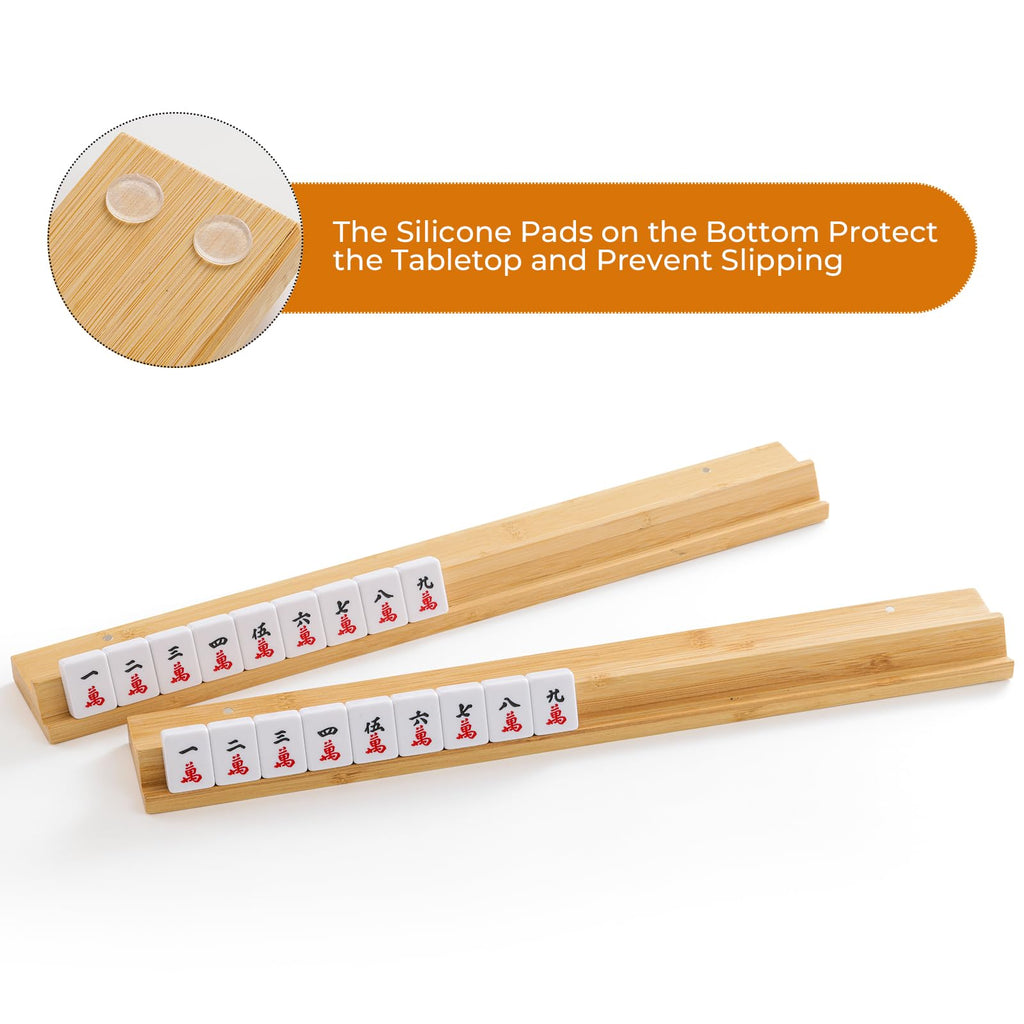 Bamboo Mahjong Racks with Magnetic Pushers G7178