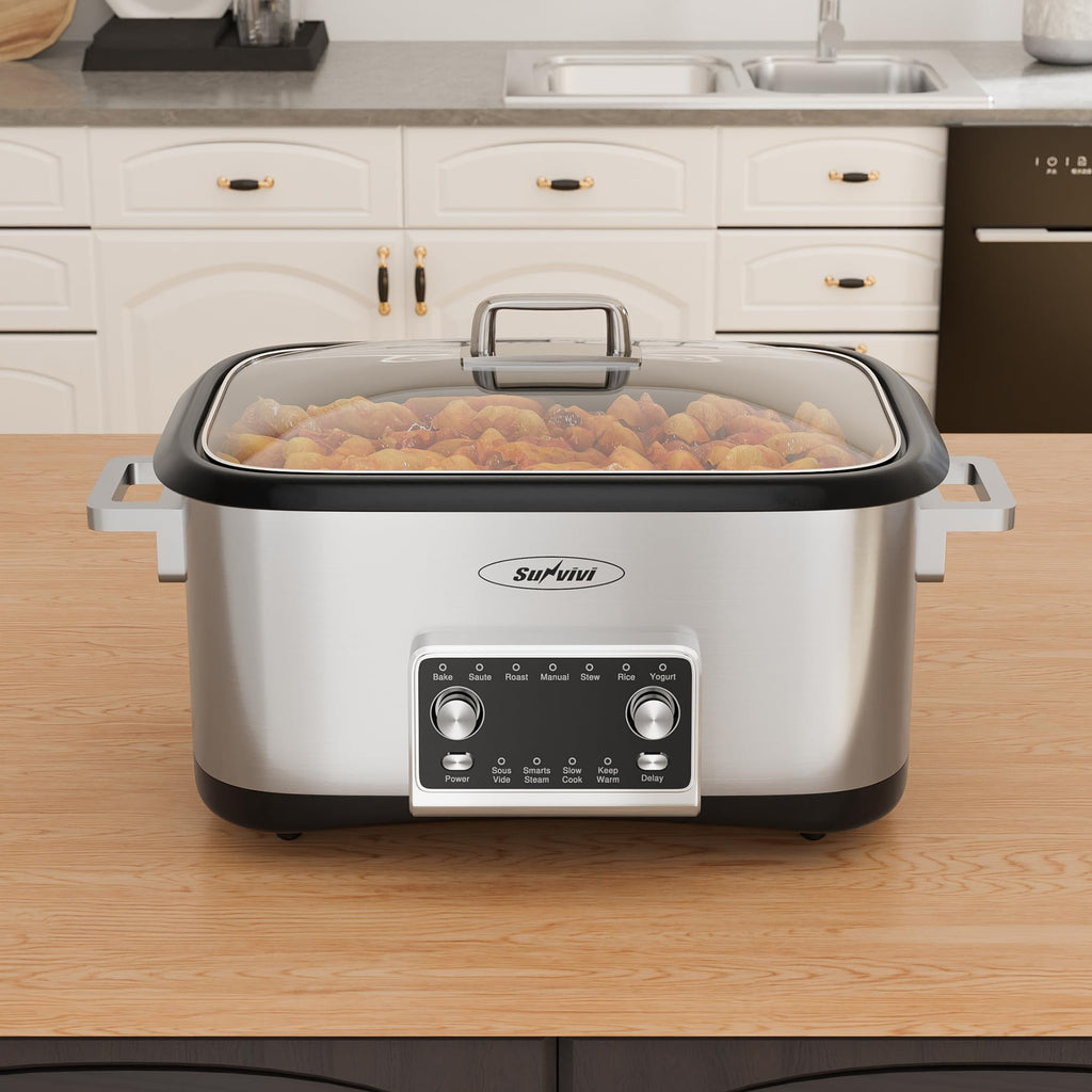 8 Quart Programmable Slow Cooker with Non-stick Pot Y4958