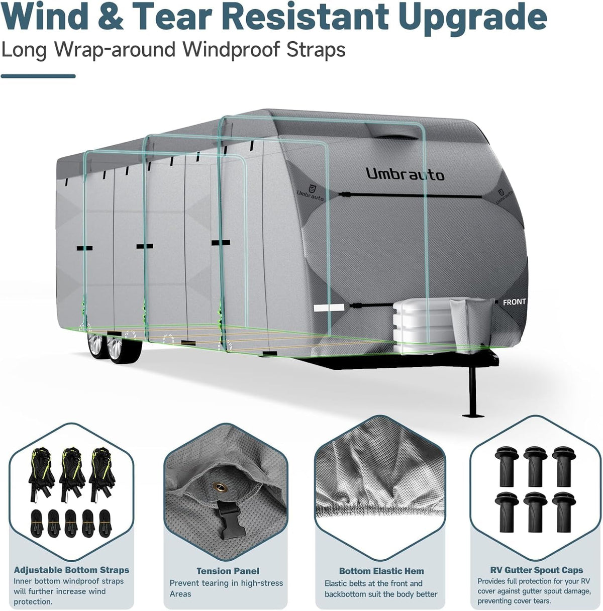 7 Layers Waterproof 14-16ft Travel Trailer RV Cover C402093